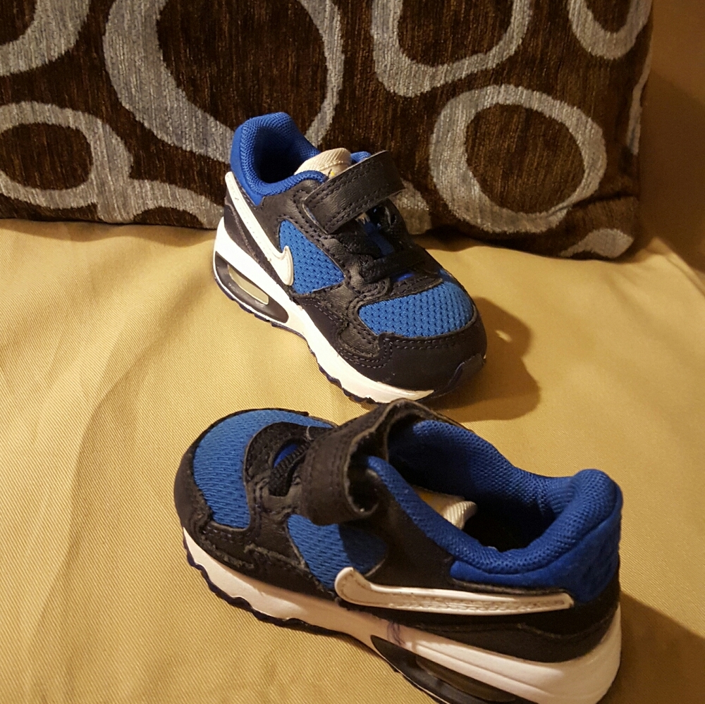 Blue, nike air max baby shoes, size 4c